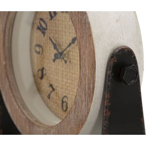 Reloj de mesa Mauro Ferretti redondo 23,5x7x24 cm marrón