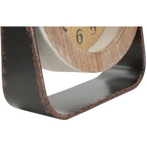 Reloj de mesa Mauro Ferretti redondo 23,5x7x24 cm marrón