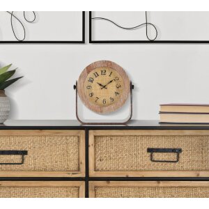 Reloj de mesa Mauro Ferretti redondo 23,5x7x24 cm marrón