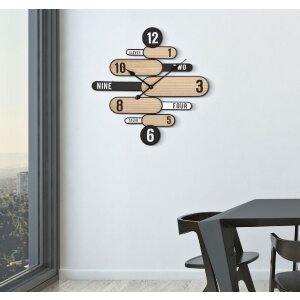 Mauro Ferretti reloj de pared dirección 60x5x60 cm marrón negro