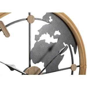 Mauro Ferretti reloj de pared mundo Ø 60x5 cm marrón negro