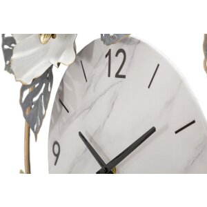 Mauro Ferretti reloj de pared flores 64x8x64 cm blanco gris