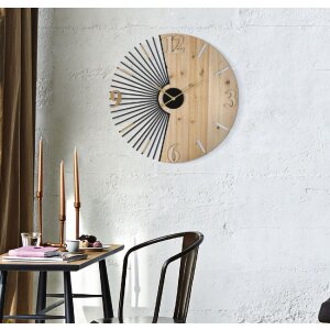 Mauro Ferretti reloj de pared Wordy Ø 60x3,5 cm natural negro