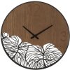 Mauro Ferretti reloj de pared esfera de madera Ø 60x2 cm marrón negro