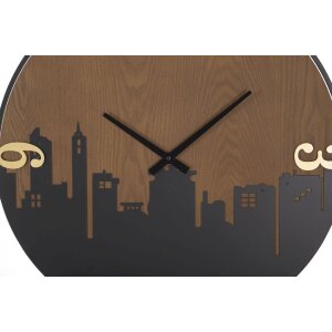 Mauro Ferretti reloj de pared city Ø 60x2 cm negro marrón