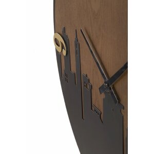 Mauro Ferretti reloj de pared city Ø 60x2 cm negro marrón