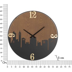 Mauro Ferretti reloj de pared city Ø 60x2 cm negro marrón