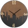Mauro Ferretti reloj de pared city Ø 60x2 cm negro marrón