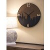 Mauro Ferretti reloj de pared city Ø 60x2 cm negro marrón