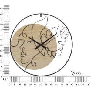 Mauro Ferretti reloj de pared Elegant Ø 60x2 cm marrón negro