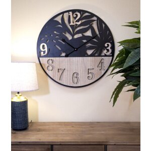 Mauro Ferretti reloj de pared palmera Ø 60x2,5 cm negro marrón