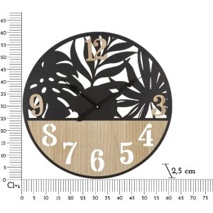 Mauro Ferretti reloj de pared palmera Ø 60x2,5 cm negro marrón