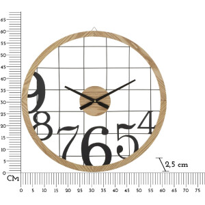 Mauro Ferretti reloj de pared números Ø 60x2,5 cm negro marrón