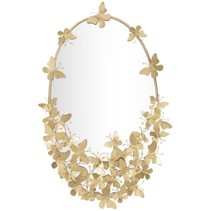 Espejo de pared Mauro Ferretti mariposa oval 59x3x89,5 cm oro