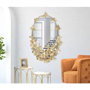 Espejo de pared Mauro Ferretti mariposa oval 59x3x89,5 cm oro