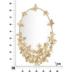 Espejo de pared Mauro Ferretti mariposa oval 59x3x89,5 cm oro