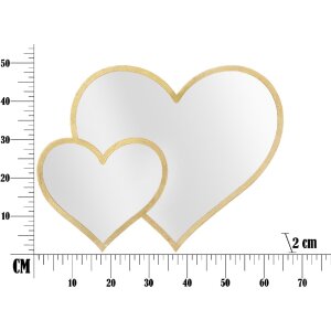 Espejo de pared Mauro Ferretti doble corazón 65x2x50 cm oro