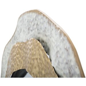 Espejo de pared Mauro Ferretti Shai Light Ø 54,5x4,5 cm crema dorado