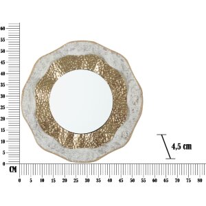 Espejo de pared Mauro Ferretti Shai Light Ø 54,5x4,5 cm crema dorado