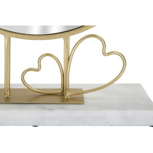 Mauro Ferretti mesa espejo corazón 30x9x39,5 cm mármol dorado