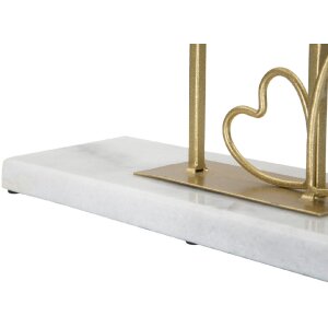 Mauro Ferretti mesa espejo corazón 30x9x39,5 cm mármol dorado