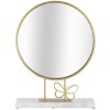 Espejo de mesa Mauro Ferretti mariposa 30x9x39,5 cm mármol dorado
