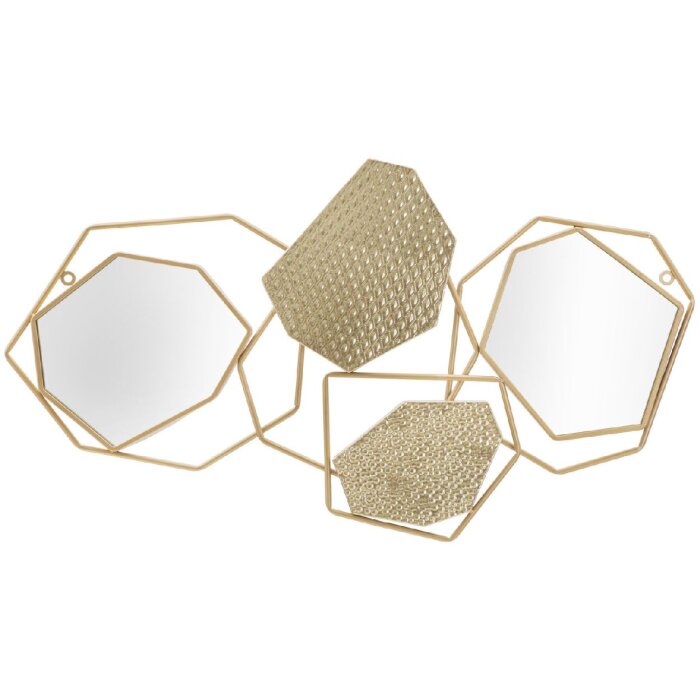 Espejo de pared Mauro Ferretti piedra 91x4x52 cm oro