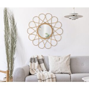 Espejo de pared Mauro Ferretti Almería Ø 65,5x3 cm marrón