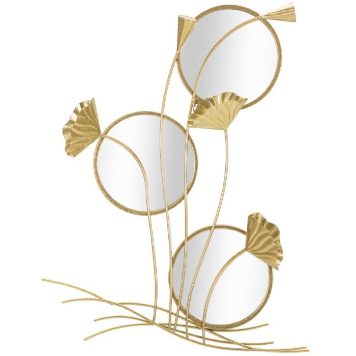 Espejo de pared Mauro Ferretti triple flujo 65x8x88 cm oro