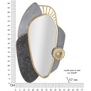 Espejo de pared Mauro Ferretti Art 55,9x5,7x90,8 cm gris dorado