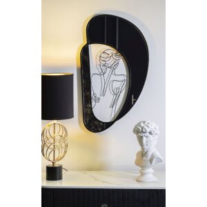 Espejo de pared Mauro Ferretti desnudez 40,6x3,2x70,5 cm negro