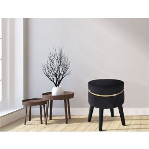 Mauro Ferretti taburete Paris Ø 35x40,5 cm oro negro