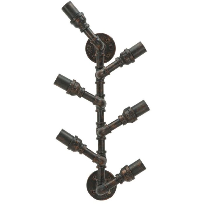 Mauro Ferretti botellero de pared Manhattan 6 plazas 27x15x55 cm cobre negro