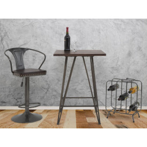 Mauro Ferretti botellero cuadrado 9 plazas 40x23x47,5 cm gris oscuro
