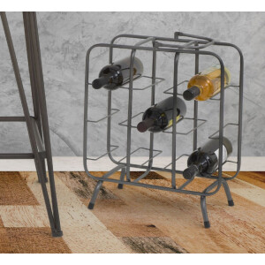 Mauro Ferretti botellero cuadrado 9 plazas 40x23x47,5 cm gris oscuro