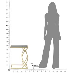 Mesa de sofá Mauro Ferretti 45,5x25,5x60 cm oro negro
