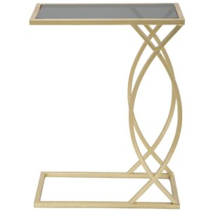 Mesa de sofá Mauro Ferretti 45,5x25,5x60 cm oro negro