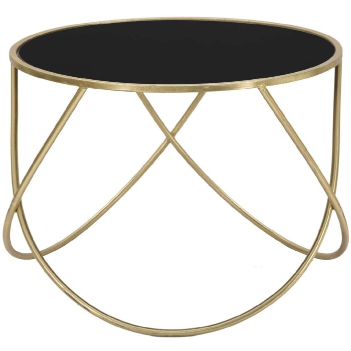 Mesa auxiliar Mauro Ferretti Anillo Ø 60x45 cm oro negro