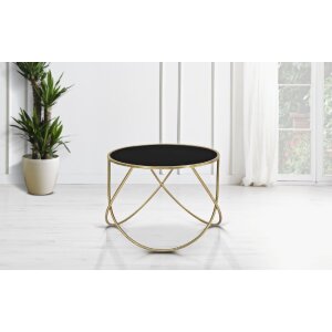 Mesa auxiliar Mauro Ferretti Anillo Ø 60x45 cm oro negro