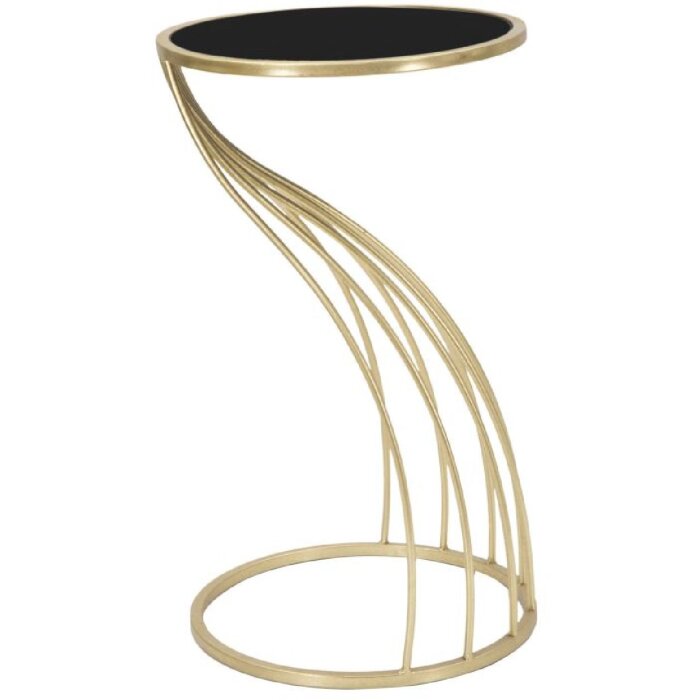 Mauro Ferretti Mesa auxiliar al ras Ø 35x60 cm oro negro