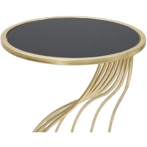 Mauro Ferretti Mesa auxiliar al ras Ø 35x60 cm oro negro