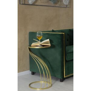 Mauro Ferretti Mesa auxiliar al ras Ø 35x60 cm oro negro