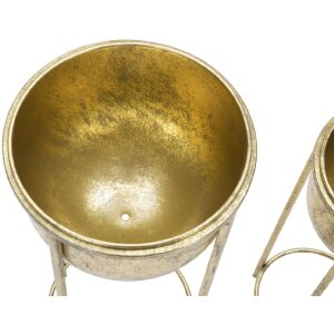Jardinera Mauro Ferretti set de 2 Ø 27x62 y 21,5x52 cm oro