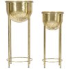 Jardinera Mauro Ferretti set de 2 Ø 27x62 y 21,5x52 cm oro