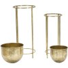 Jardinera Mauro Ferretti set de 2 Ø 27x62 y 21,5x52 cm oro