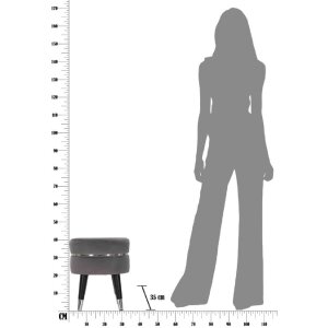 Mauro Ferretti taburete Paris Ø 35x40,5 cm gris plata