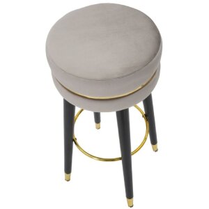 Mauro Ferretti taburete de bar Paris Ø 35x74 cm gris negro oro