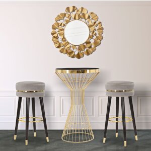 Mauro Ferretti taburete de bar Paris Ø 35x74 cm gris negro oro