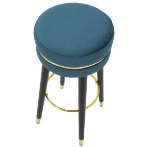 Mauro Ferretti taburete de bar Paris Ø 35x74 cm oro petróleo negro
