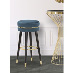 Mauro Ferretti taburete de bar Paris Ø 35x74 cm oro petróleo negro